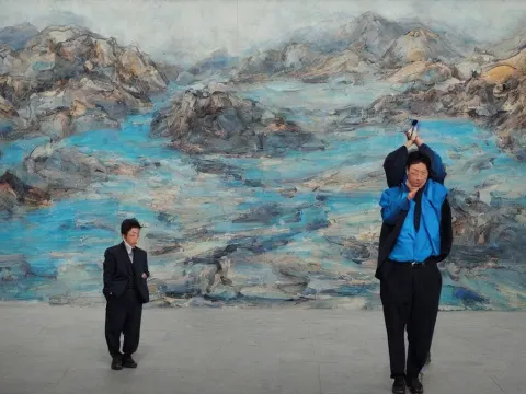 ‘the Center of the World’ (office Worker at an Art Gallery