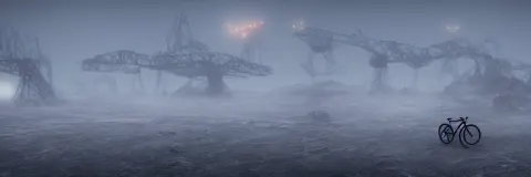Desolated Foggy Cold Landscape