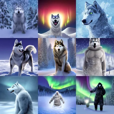 Man Covered in Snow in Lapland Which Transforms His Body into a Husky