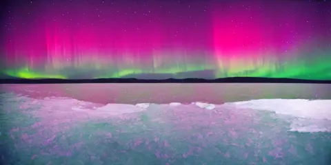 Analog Photo of a Frozen Lake