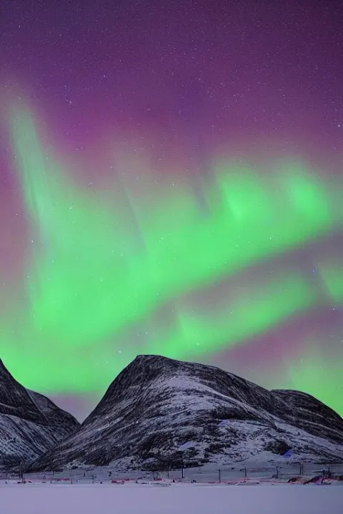 Matte Painting Layered Night Sky in Northern Norway