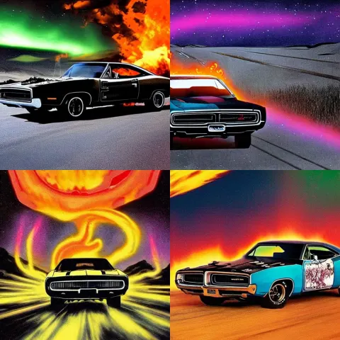 Ghost Rider Drives '70 Dodge Charger on the Long Road While Smoking Cigarette