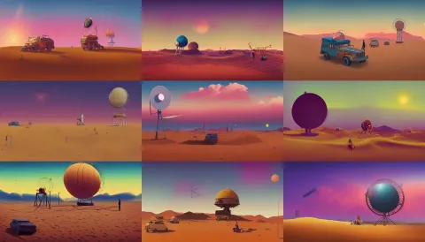 Colourful Sky Desert Radio Telescope