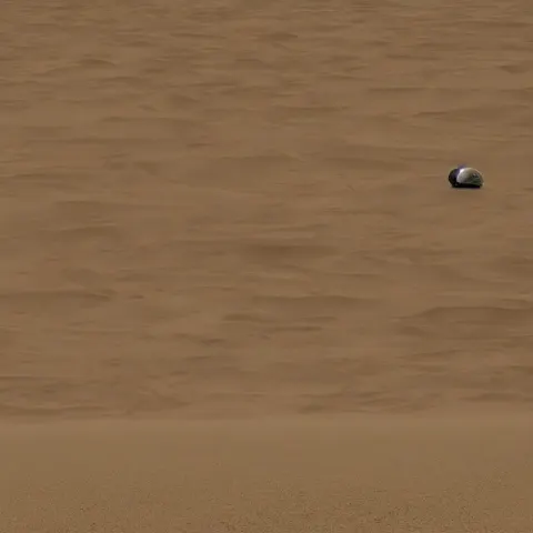 Strange Alien Tortoise Cralling Across Dunes in a Strange Desert World