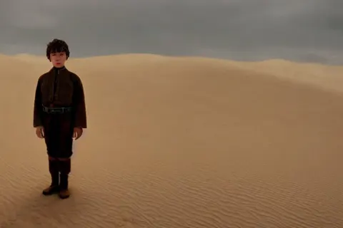 Cinematic Wide Angle Shot of a Boy in the Movie Dune