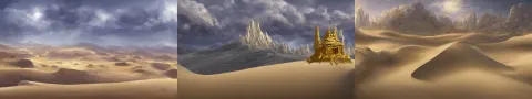 Landscape Gold Temple White Stone