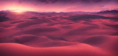 Amazing Landscape Photo of Desert Dunes in Sunset