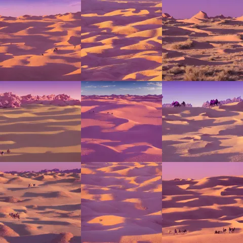 Desert Dunes with Crystal Mountains on the Background