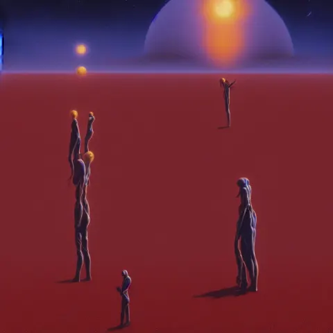 High Detailed Progressive Rock 70s Album Cover Style