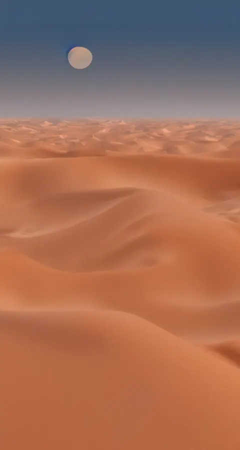 Endless Desert Dunes Ruins in the Horizon
