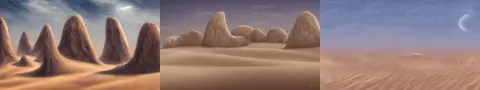 Landscape White Desert Sand Dunes Monoliths