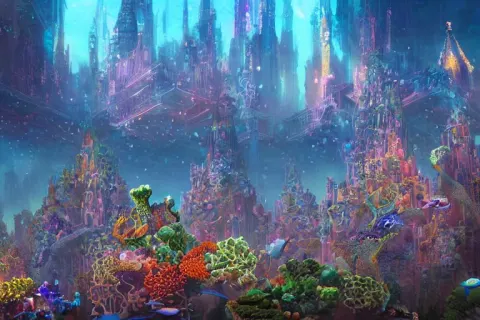 Epic View of a Coral Reef Underwater Metropolis