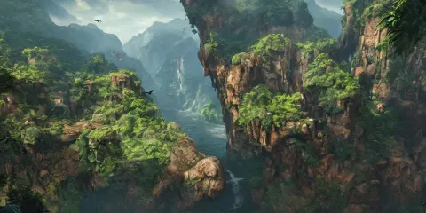 Wide Angle View a Deep Canyon