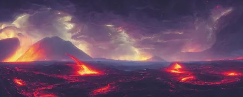 ” Outer Planet with Flowing Rivers of Magma