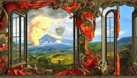 Elaborated Huge Standalone Hyperrealistic Photorealistic Hyperdetailed Window