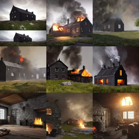 Photorealistic Interior Rendering of a Hebridean Arnol Crofter's Black House