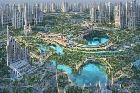 Highly Detailed North Korean Pyongyang Architecture