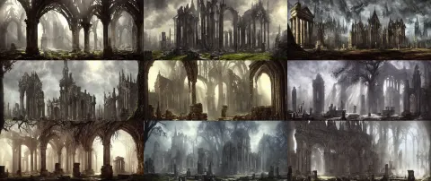An Ancient Roman Temple Mixed with Victorian Gothic Architecture
