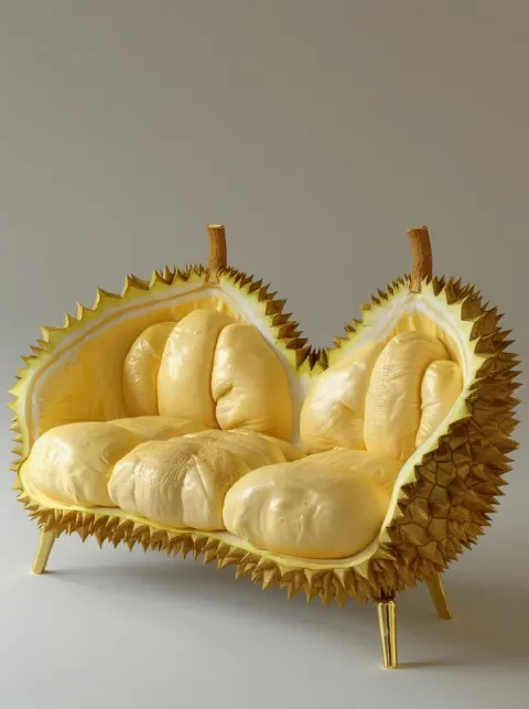 Cute Durian-Shaped Bag Isometric View