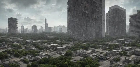 Cityscape of Abandoned Buildings