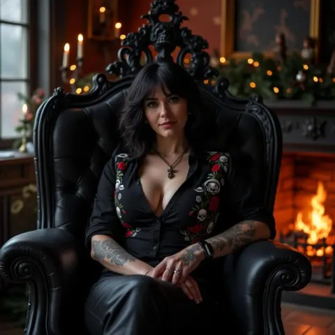Gothic Christmas Tree with Skulls