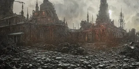 Building Made Out of Flesh as Concept Art for Metro Exodus