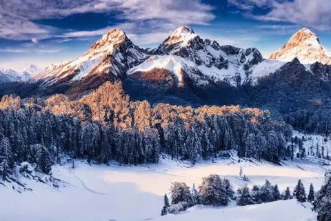 Beautiful Landscape Photo of Snowy Mountains