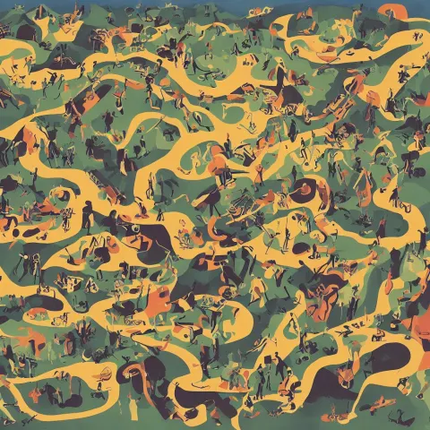 Landscape of a World Where the Mountains Are Saxophones and the Ground is a Piano