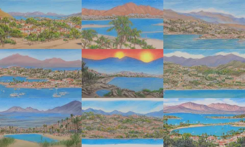 Colored Pencil Drawing of Marbella Landscape
