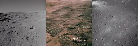 Sleepy English Village Nestled Bewteen Tranquil Mountains on the Moon
