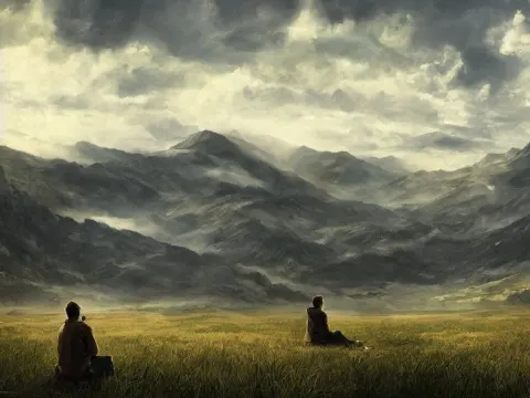 Cinematic Landscape View Looking at an Open Field