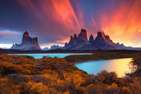 Beautiful Landscape Photography of Patagonia Mountains with a Lake