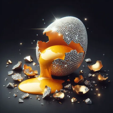 Golden Egg with Diamonds and Yolk