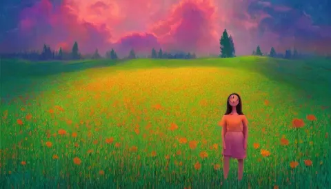 Girl with a Flower Face