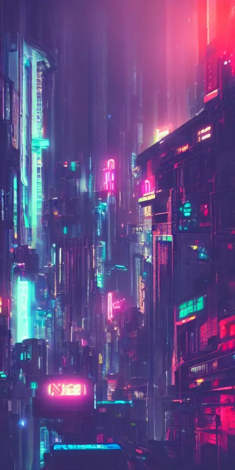 Large Cyberpunk Skyscraper Forest