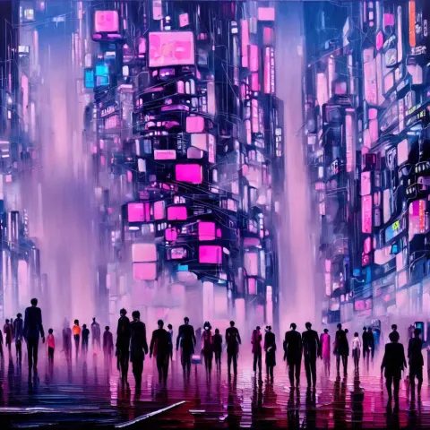 Oil Painting of an Overpopulated