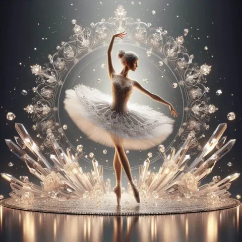 3D Sculpture of Ballerina with Crystals