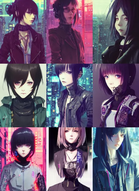 Very Cool Girl Wearing Cyberpunk Intricate Street Clothes