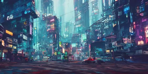 Slumpunk Cyberpunk City from Street View