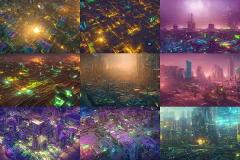 3D Render of a a Solarpunk City Located in a Large Bay