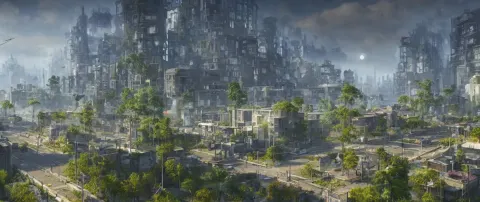 Wide Shot of a Solarpunk City
