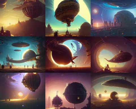 Steampunk Airship in an Alien World
