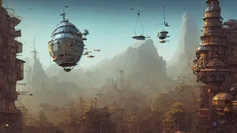 Downtown in a Studio Ghibli Aesthetic