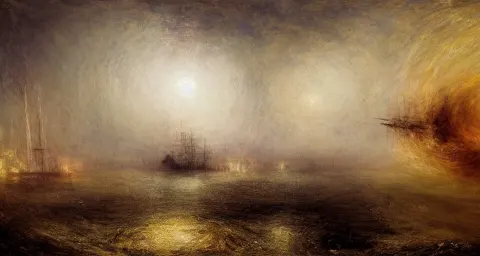 Steampunk of a Fleet Airships Before Battle