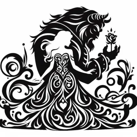 SVG: The Beauty and the Beast Tribal
