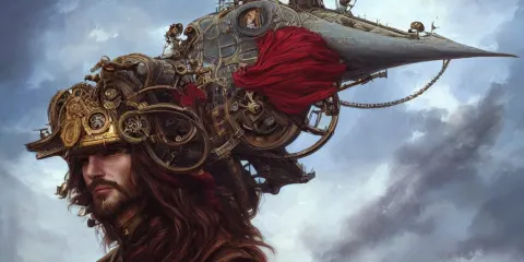 3 / 4 Headshot of Male Airship Pirate