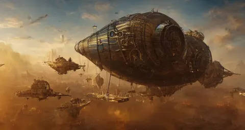 Steampunk Epic Battle Airships