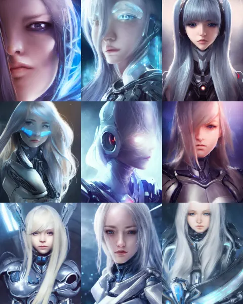 Detailed Portrait of Perfect Android Girl