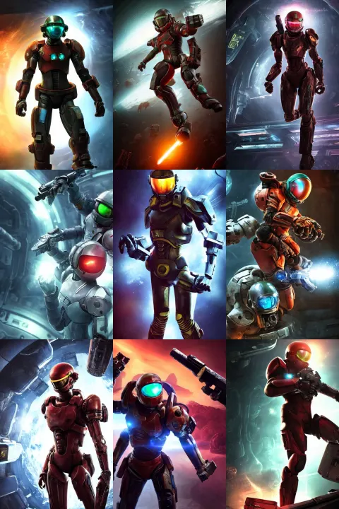 Character Portrait of Helmeted Samus Aran from Metroid