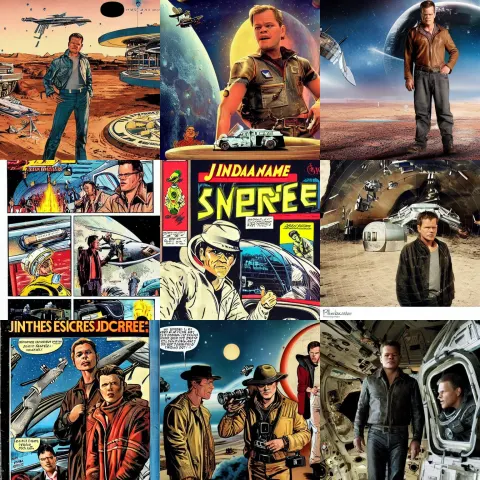 Indiana Jhones Scene Matt Damon as Indiana Jhones Weared Spacesuite